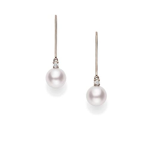 Mikimoto 18K Yellow Gold Pearl Drop Earrings