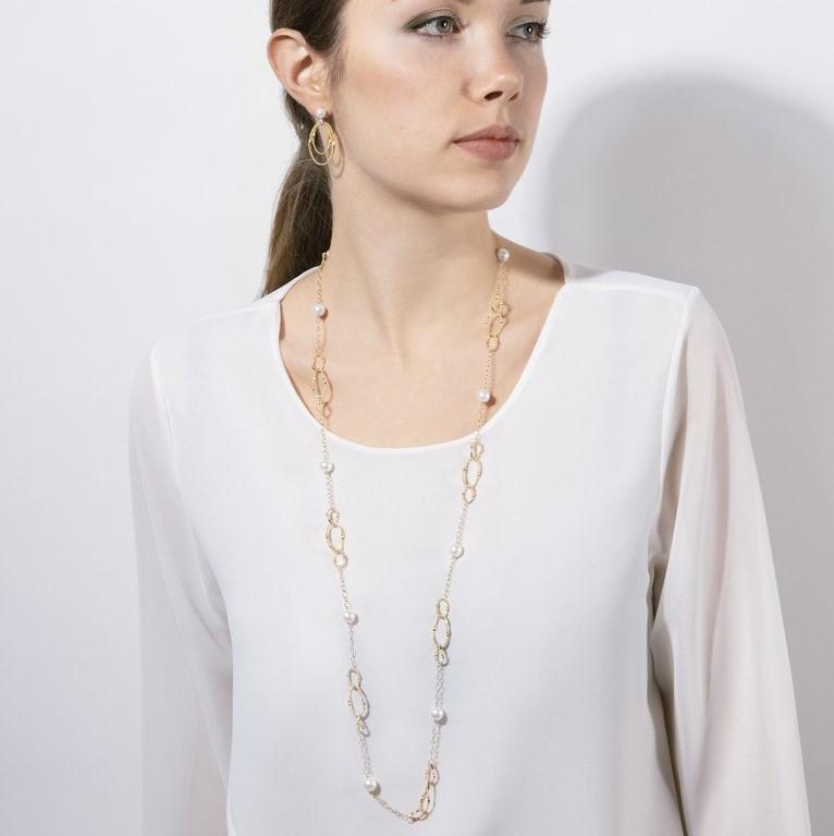 Marco Bicego Marrakech Onde 18K Yellow Gold Pearl Drop Earrings