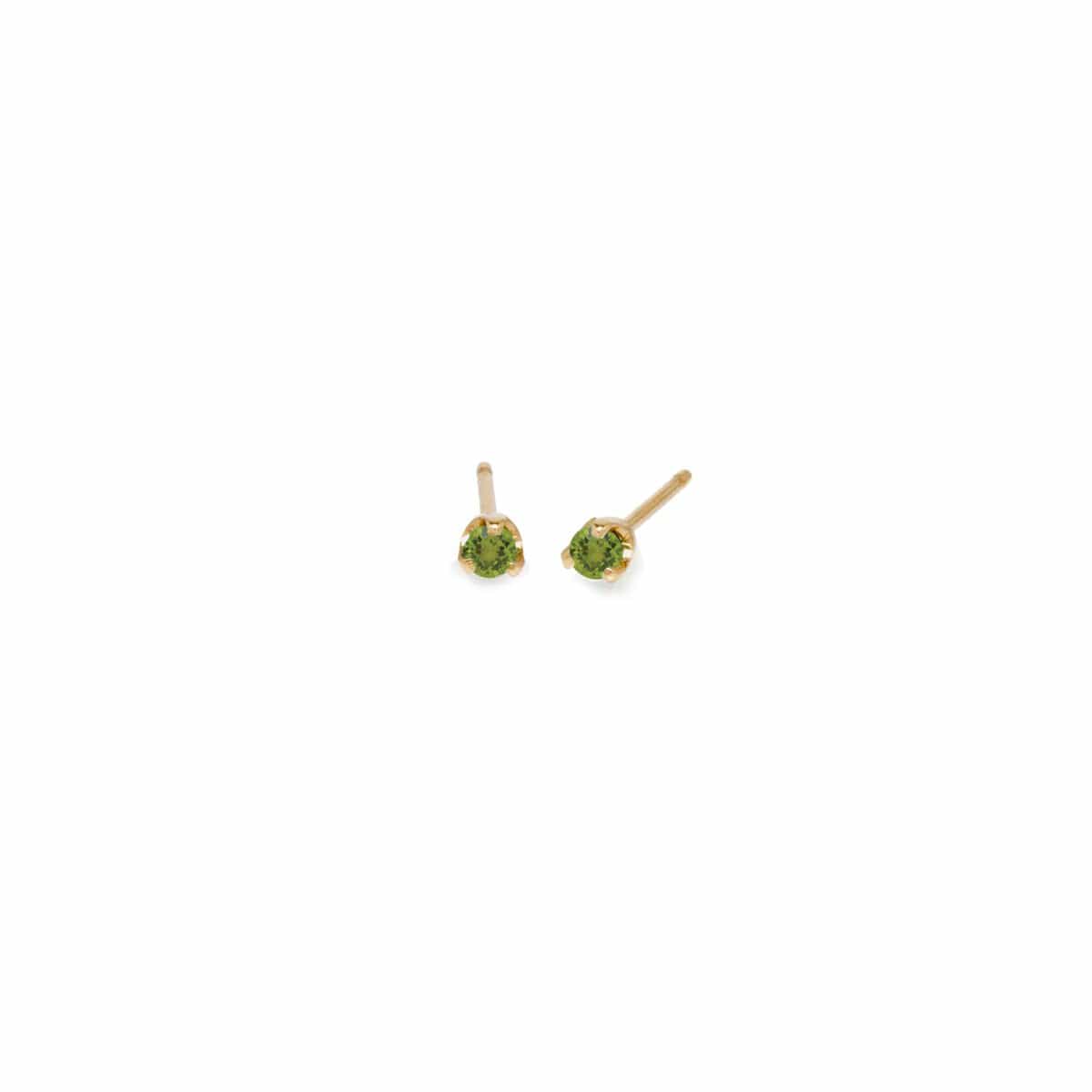 14K Yellow Gold Peridot Stud Earrings