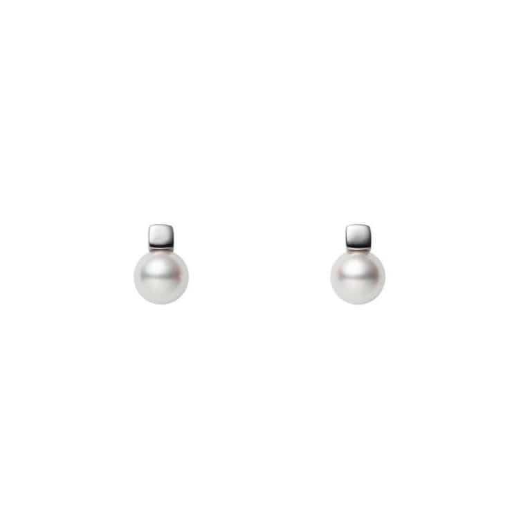 Mikimoto 18K White Gold Pearl Stud Earrings