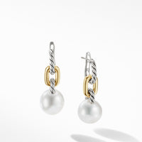 DY Madison® Pearl Chain Drop Earrings in Sterling Silver with 18K Yellow Gold