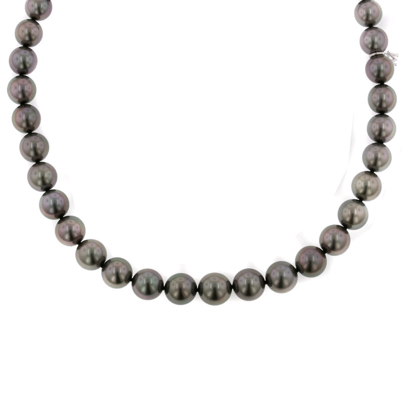 18K White Gold Black South Sea Pearl Necklace