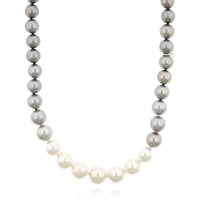 18K White Gold Black and White South Sea Pearl Necklace
