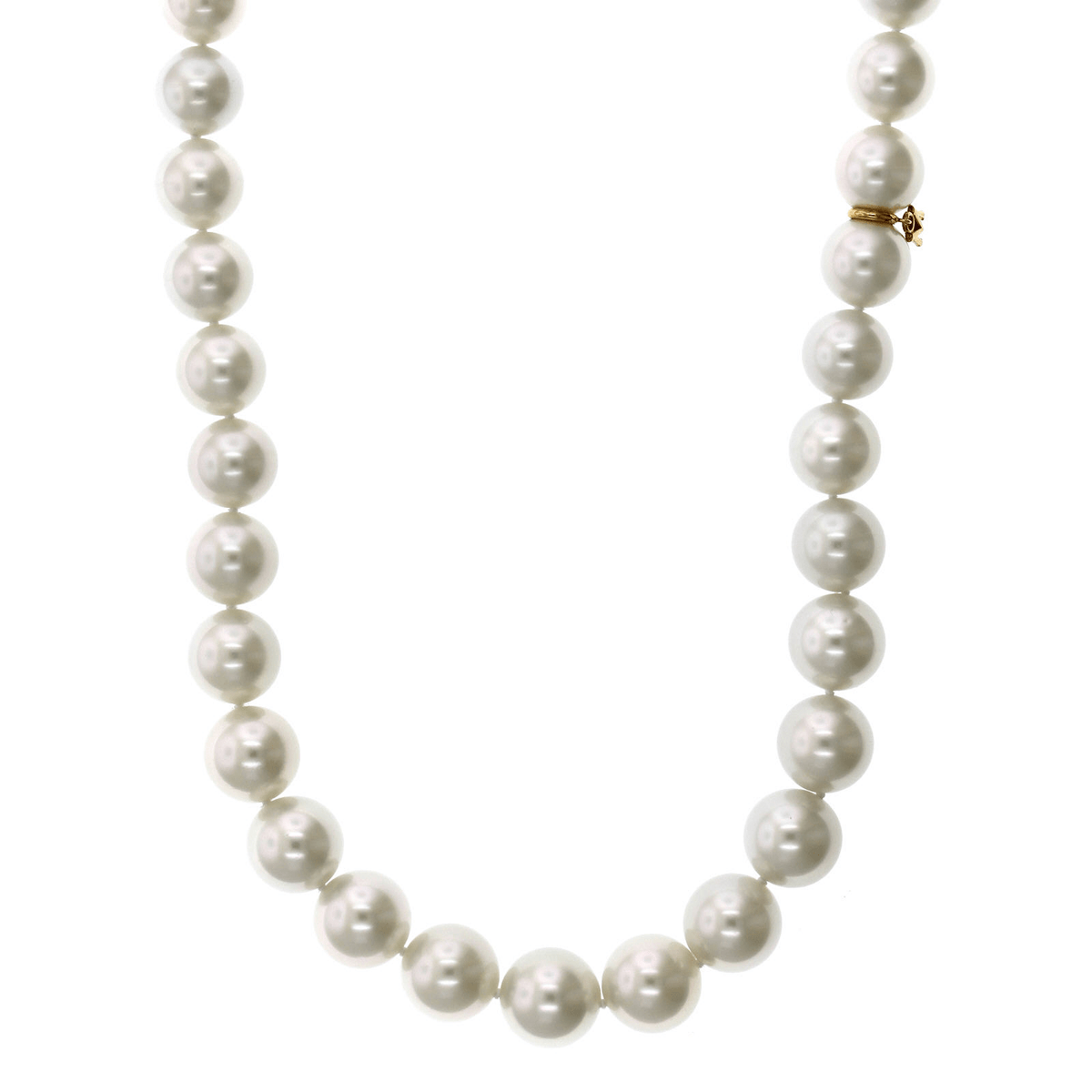 Mikimoto 18K Yellow Gold White South Sea Pearl Necklace