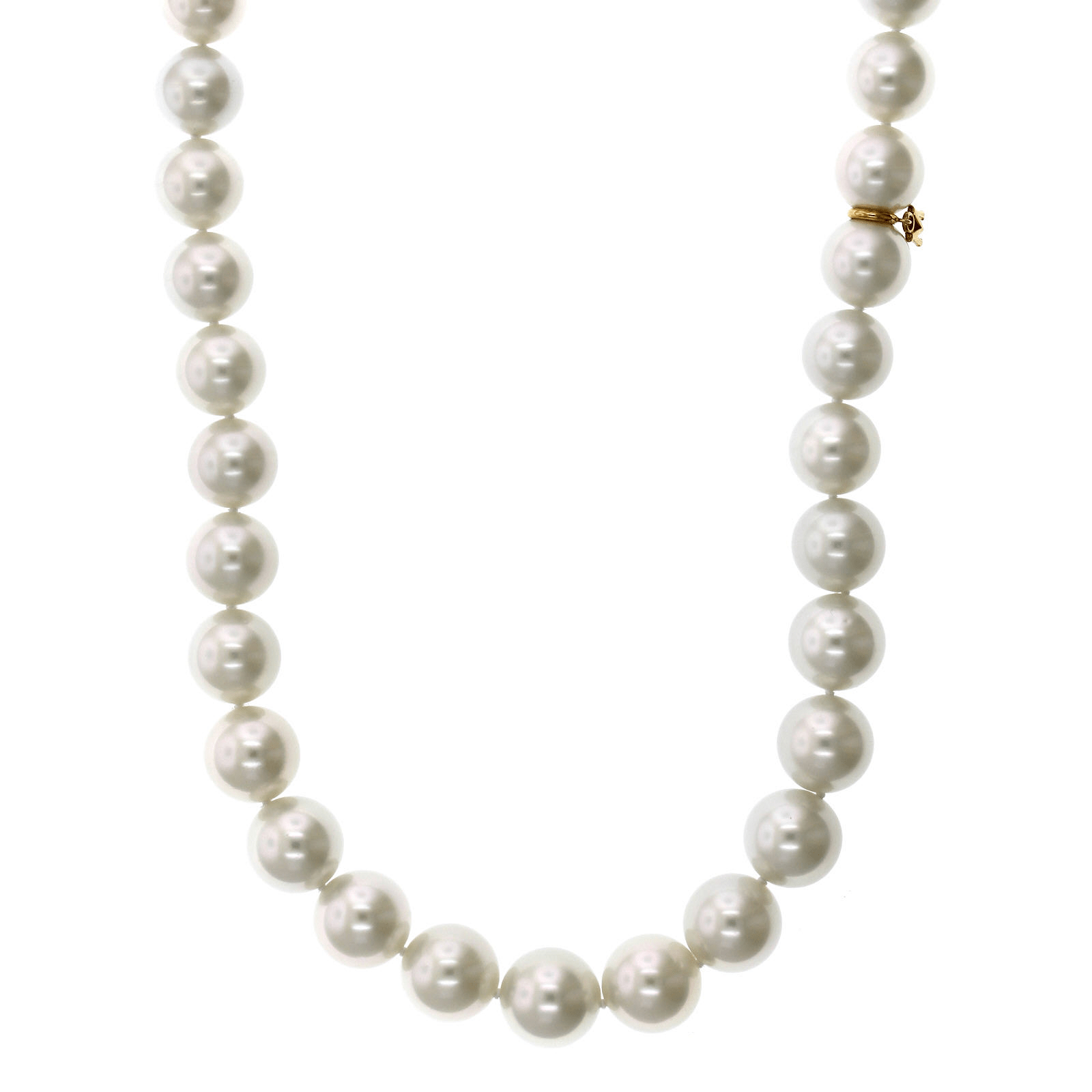 Mikimoto 18K Yellow Gold White South Sea Pearl Necklace