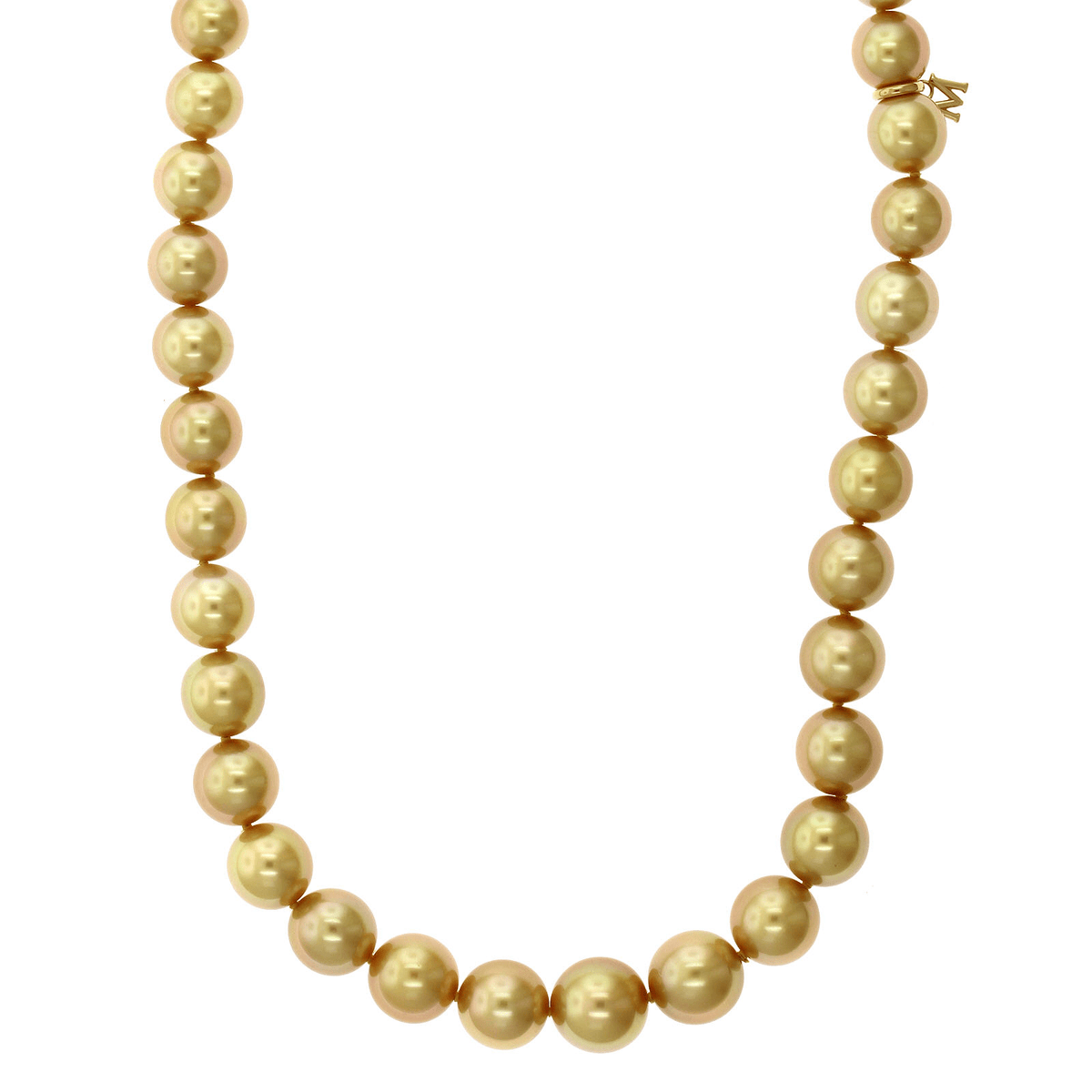 Mikimoto 18K Yellow Gold Golden South Sea Pearl Necklace – Long's