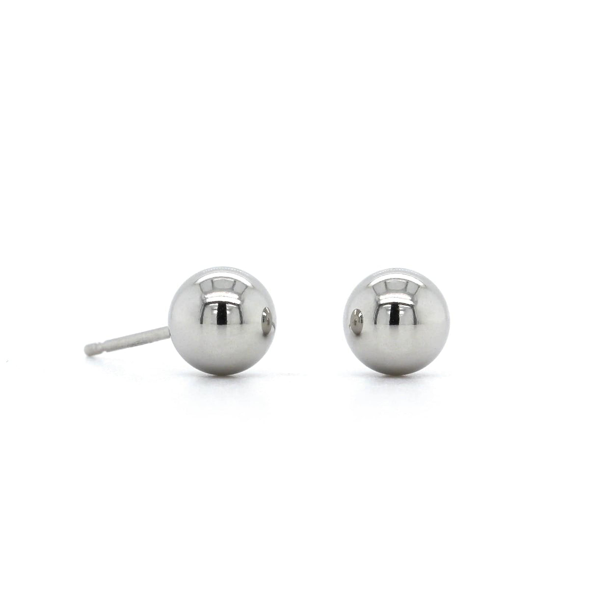 Platinum 6mm Ball Stud Earrings