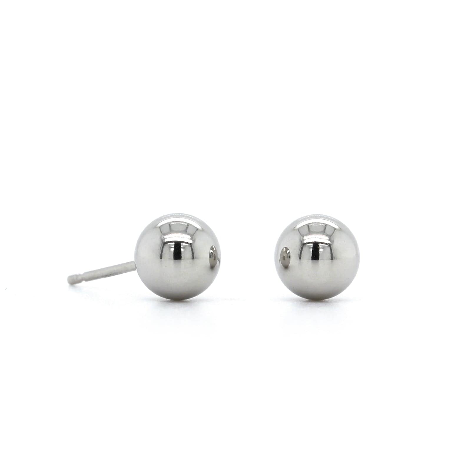 Platinum 6mm Ball Stud Earrings