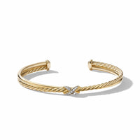 Petite X Bracelet in 18K Yellow Gold with Pavé Diamonds, Yellow Gold, Long's Jewelers