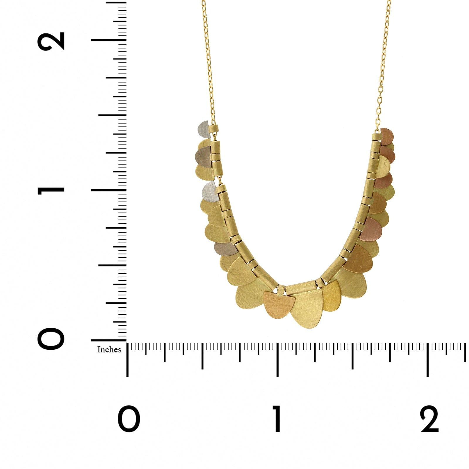 Platinum and 18K Tri-Color Gold Flutter Necklace, Platinum, Gold, Long's Jewelers