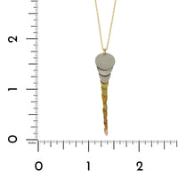 Platinum and 18K Tri-Color Gold Rainbow Trail Pendant, Platinum, Gold, Long's Jewelers