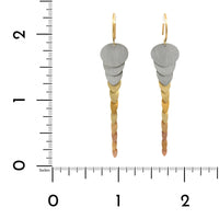 Platinum and 18K Tri-Color Gold Rainbow Trail Earrings, Gold, Platinum, Long's Jewelers
