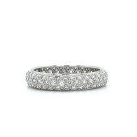 Platinum 3 Row Dome Diamond Eternity Band, Platinum, Long's Jewelers