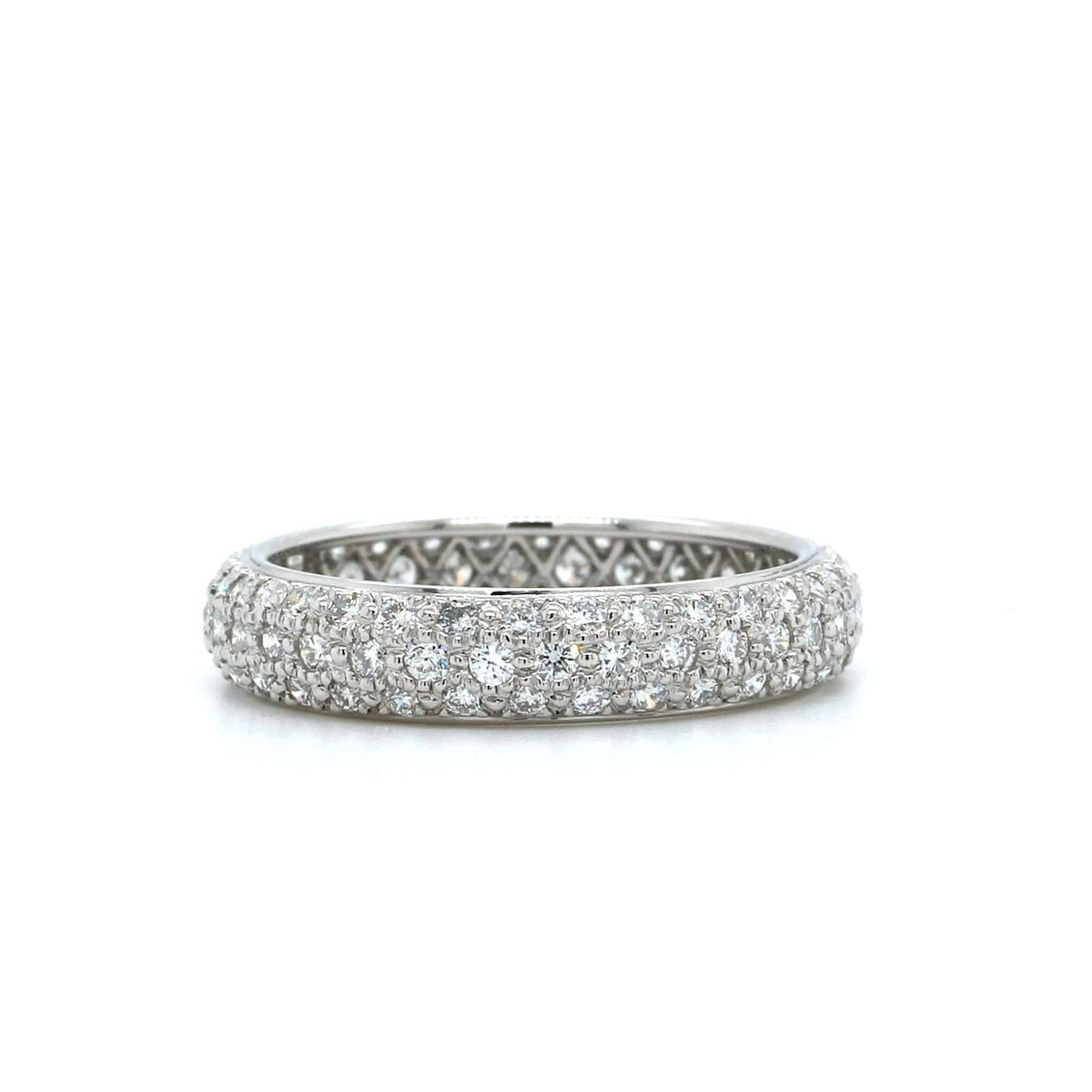 Platinum 3 Row Dome Diamond Eternity Band, Platinum, Long's Jewelers