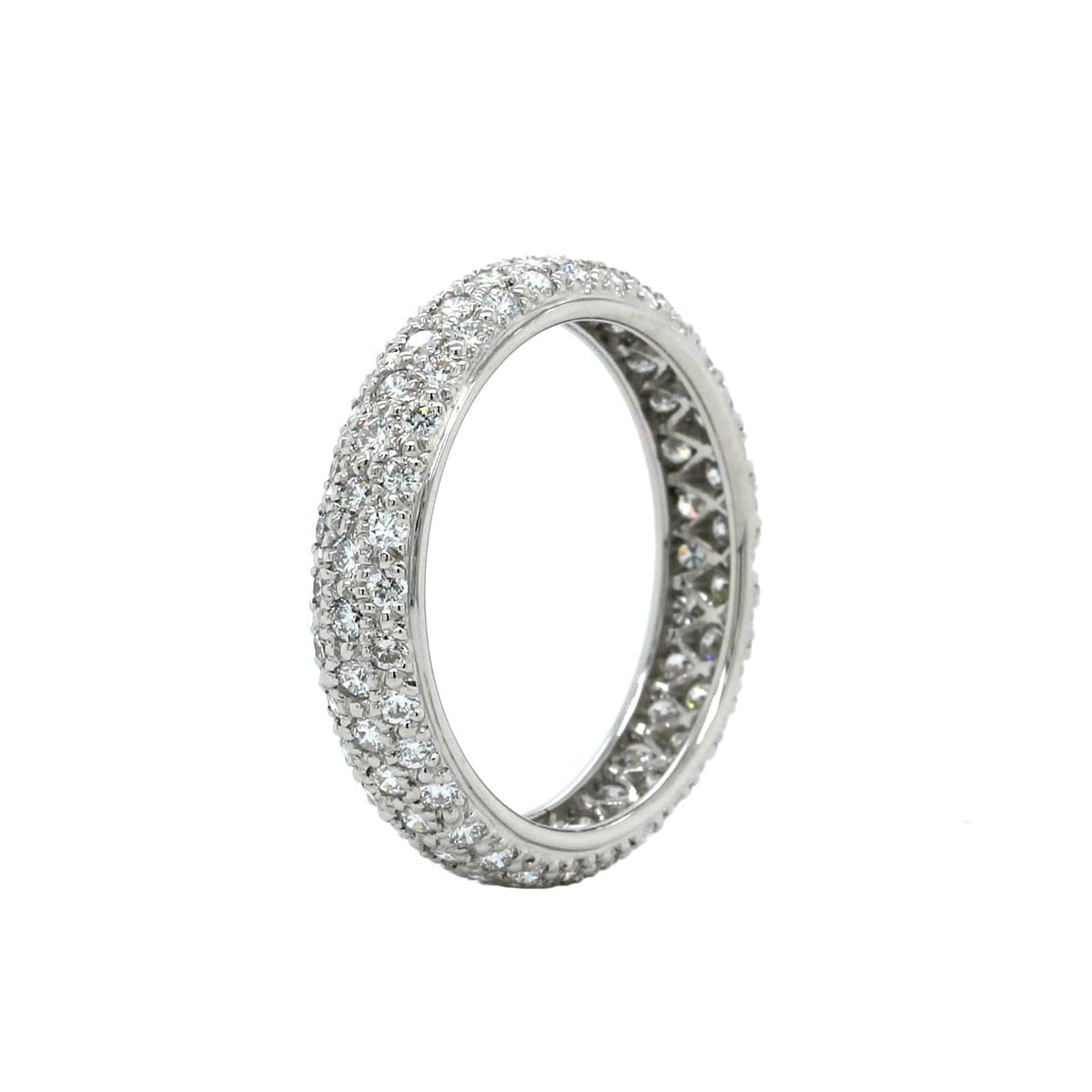 Platinum 3 Row Dome Diamond Eternity Band, Platinum, Long's Jewelers