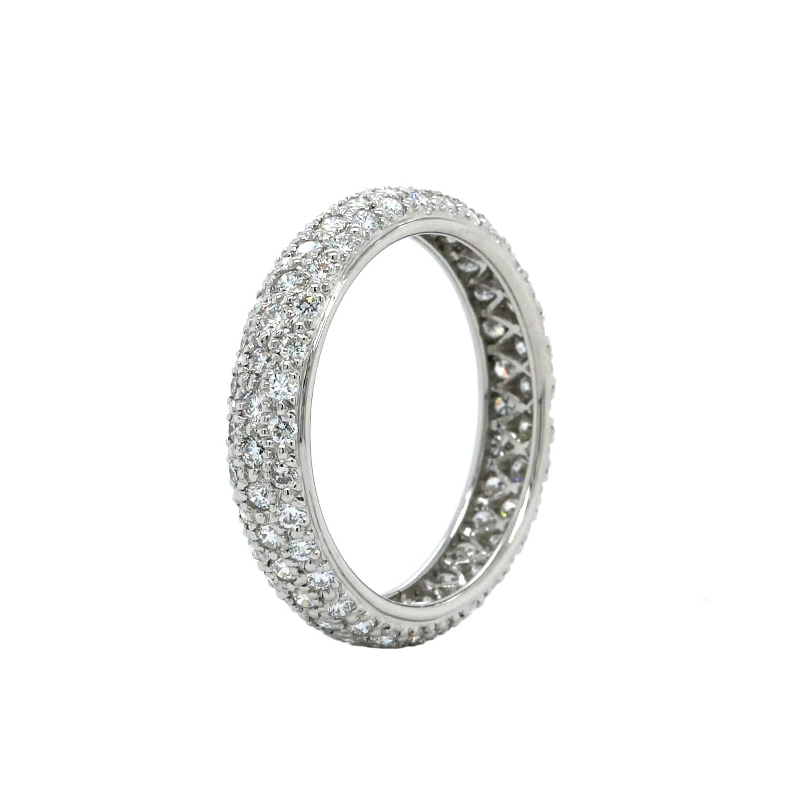 Platinum 3 Row Dome Diamond Eternity Band, Platinum, Long's Jewelers