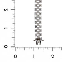 Platinum 3 Row Emerald and Oval Cut Diamond Bracelet