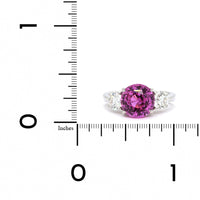 Platinum 3 Stone Pink Sapphire and Diamond Ring