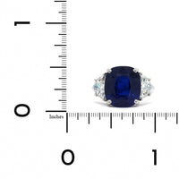 Oscar Heyman Platinum 3 Stone Sapphire and Diamond Ring