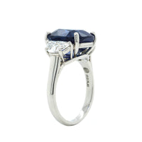 Oscar Heyman Platinum 3 Stone Sapphire and Diamond Ring