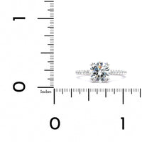 Platinum 4 Double Prong Hidden Diamond Halo Engagement Ring Setting