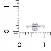 Platinum 4 Double Prong Hidden Diamond Halo Engagement Ring Setting