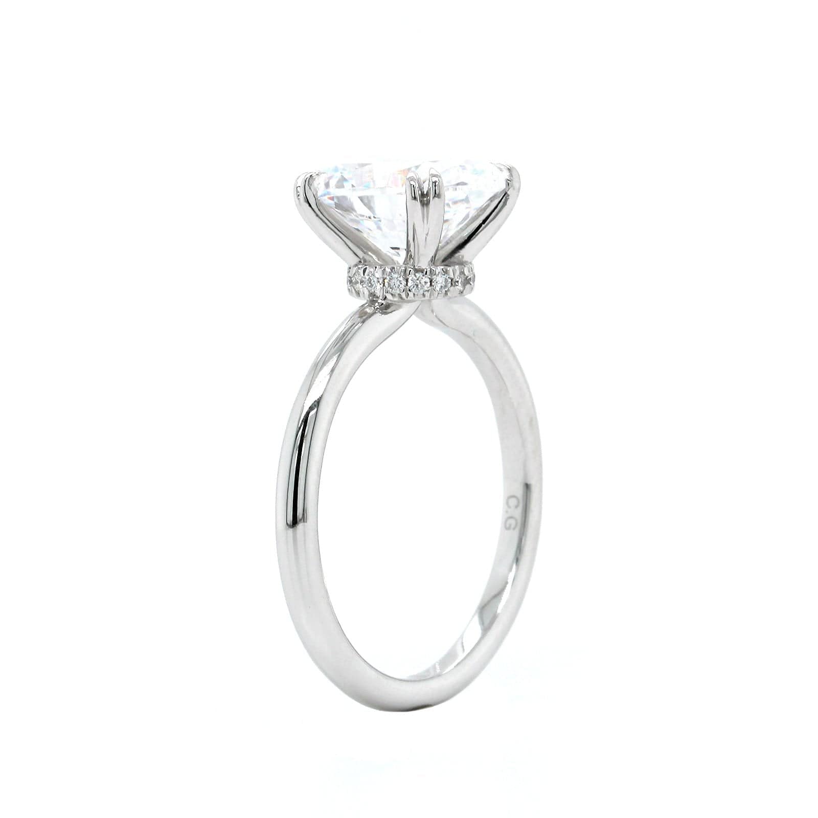 Platinum 4 Prong Diamond Gallery Engagement Ring Setting
