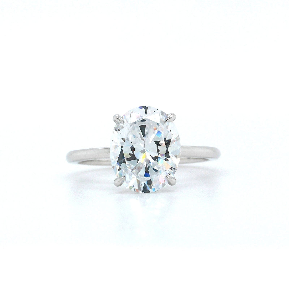 Platinum 4 Prong Hidden Diamond Halo Engagement Ring Setting, Platinum, Long's Jewelers