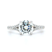Platinum 4 Prong Split Shank Diamond Engagement Ring Setting, Platinum, Long's Jewelers