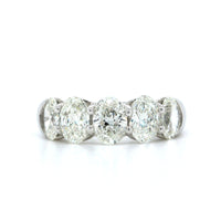 Platinum 5 Stone Oval Diamond Band, Platinum, Long's Jewelers