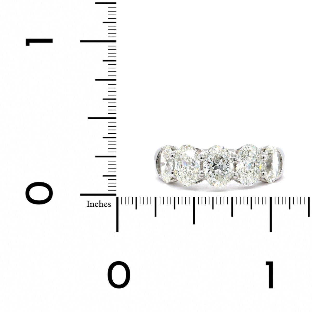Platinum 5 Stone Oval Diamond Band