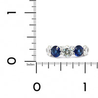 Platinum 5 Stone Sapphire and Diamond Band