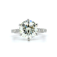 Platinum 6 Prong Diamond with Diamond Sides Engagement Ring, Platinum, Long's Jewelers