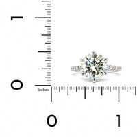 Platinum 6 Prong Diamond with Diamond Sides Engagement Ring