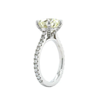 Platinum 6 Prong Diamond with Diamond Sides Engagement Ring