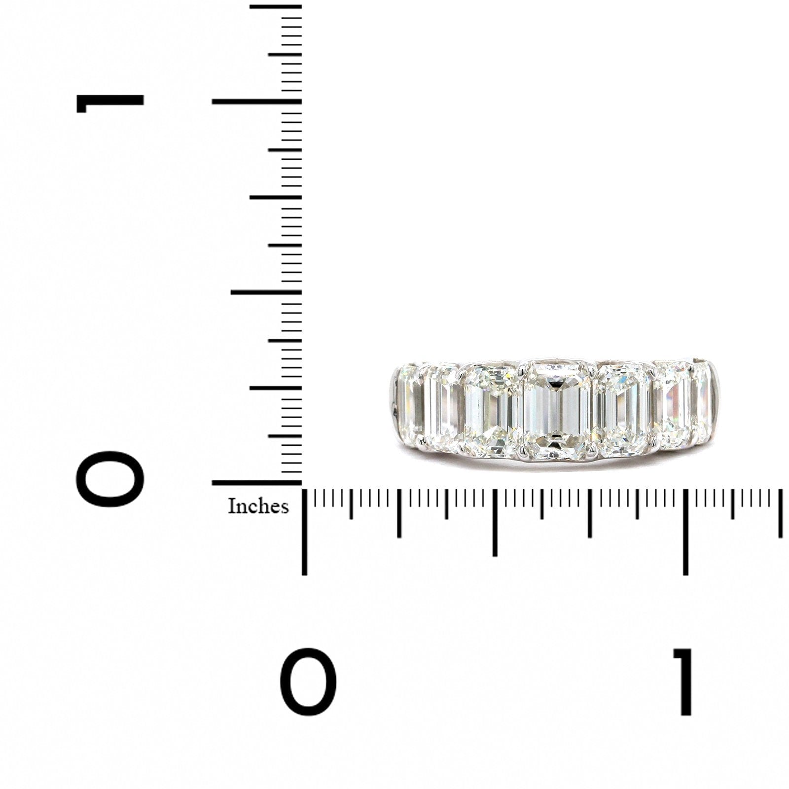 Platinum 7 Stone Emerald Cut Diamond Band