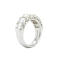 Platinum 7 Stone Emerald Cut Diamond Band