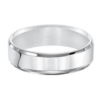 Platinum Bevel Edge Polish and Satin Band, Gold, Long's Jewelers