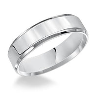 Platinum Bevel Edge Polish and Satin Band