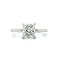 Platinum Cushion Cut Diamond Solitaire Engagement Ring, Platinum, Long's Jewelers