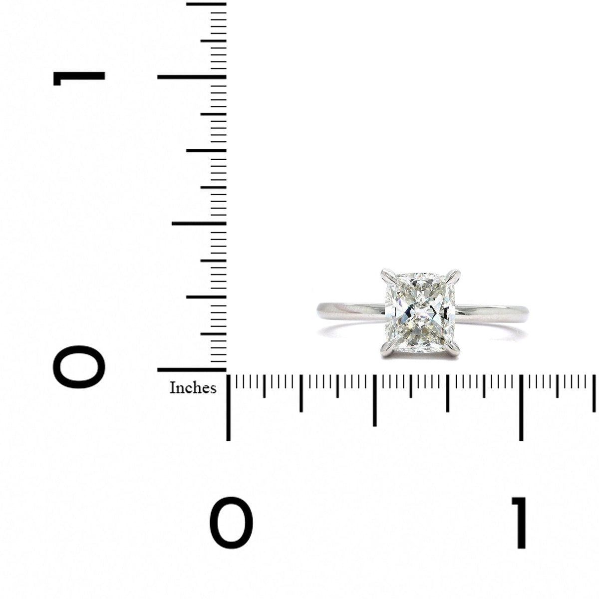 Platinum Cushion Cut Diamond Solitaire Engagement Ring