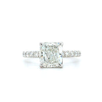 Platinum Cushion Diamond with Hidden Halo Engagement Ring, Platinum, Long's Jewelers