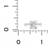Platinum Cushion Diamond with Hidden Halo Engagement Ring
