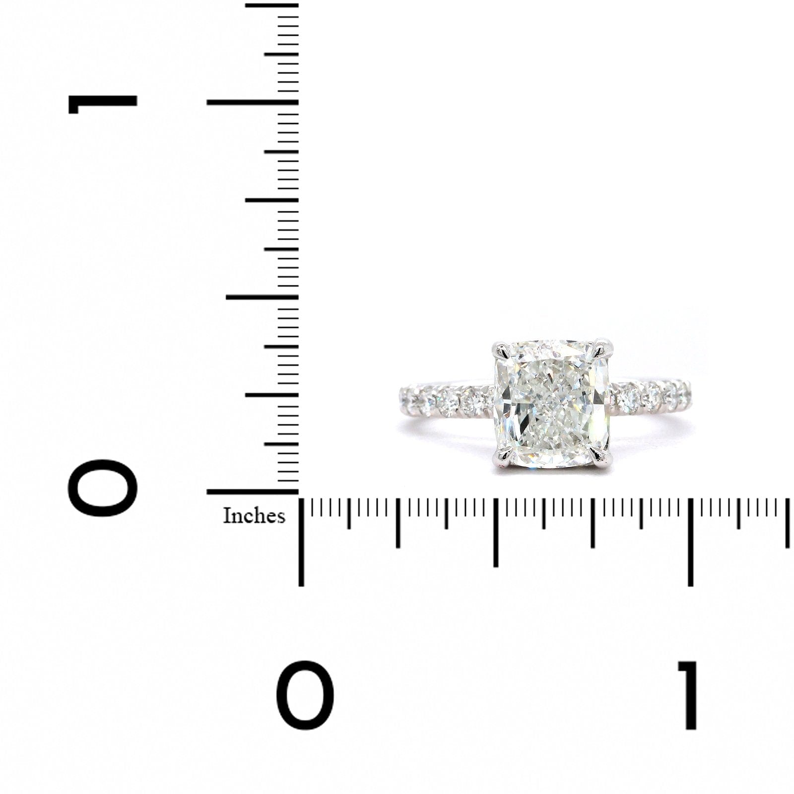 Platinum Cushion Diamond with Hidden Halo Engagement Ring