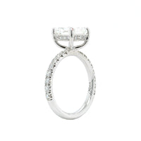 Platinum Cushion Diamond with Hidden Halo Engagement Ring