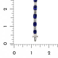 Platinum Cushion Sapphire and Asscher Cut Diamond Tennis Bracelet