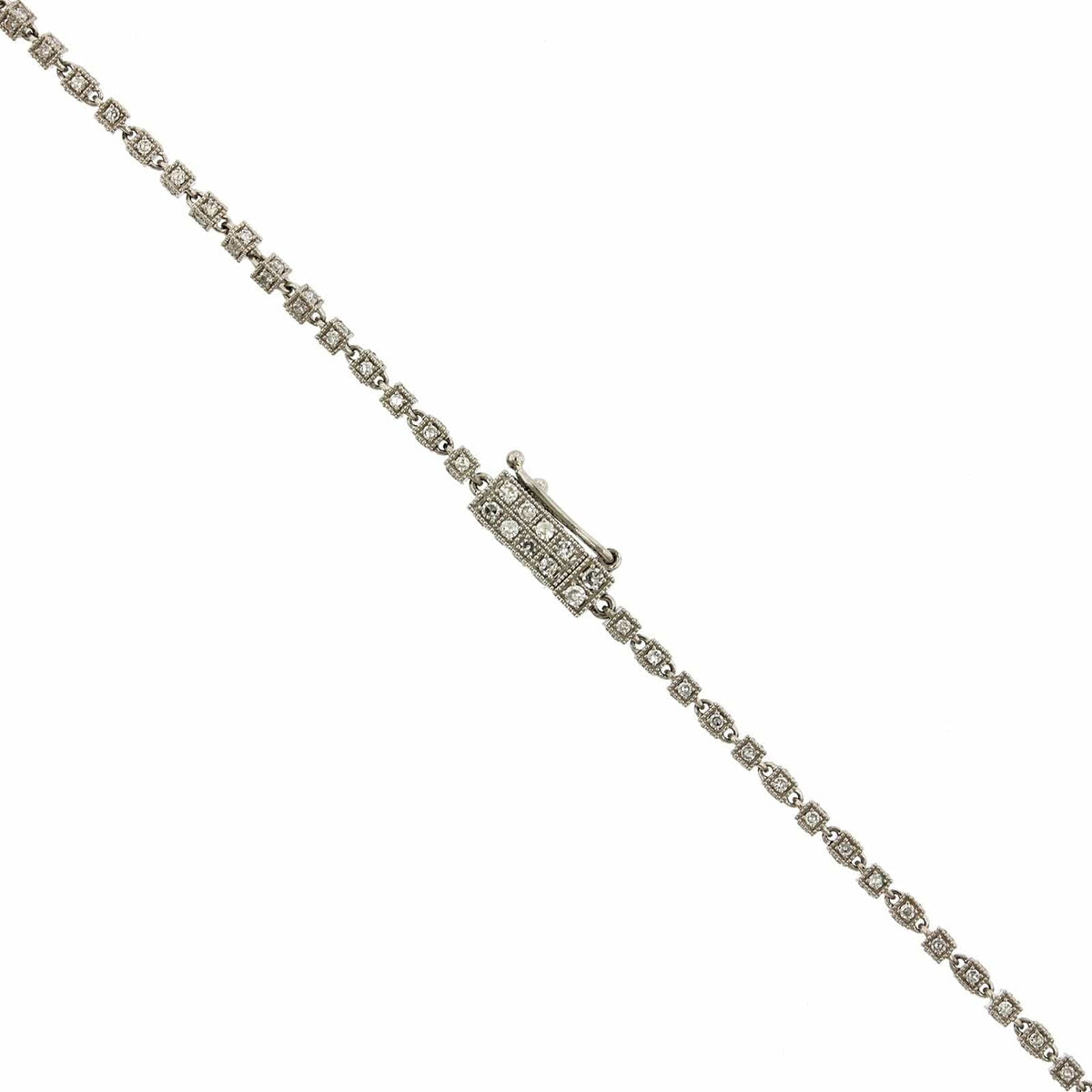 Platinum Diamond Cube Chain Necklace