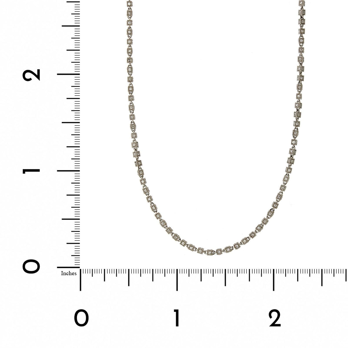 Platinum Diamond Cube Chain Necklace