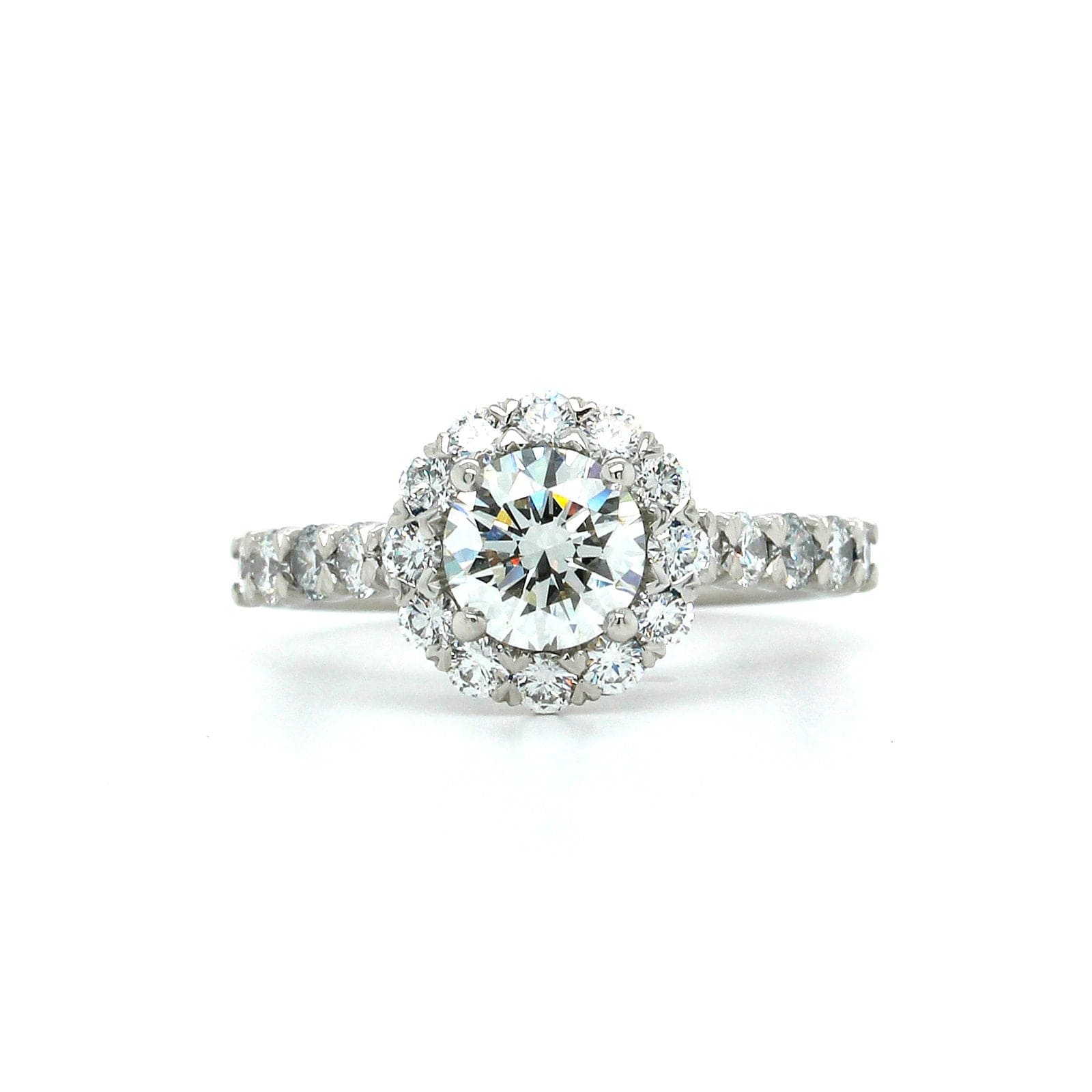 Platinum Diamond Halo Engagement Ring, Platinum, Long's Jewelers