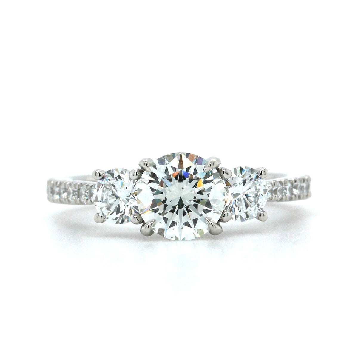 Platinum Diamond with Diamond Sides Engagement Ring, Platinum, Long's Jewelers